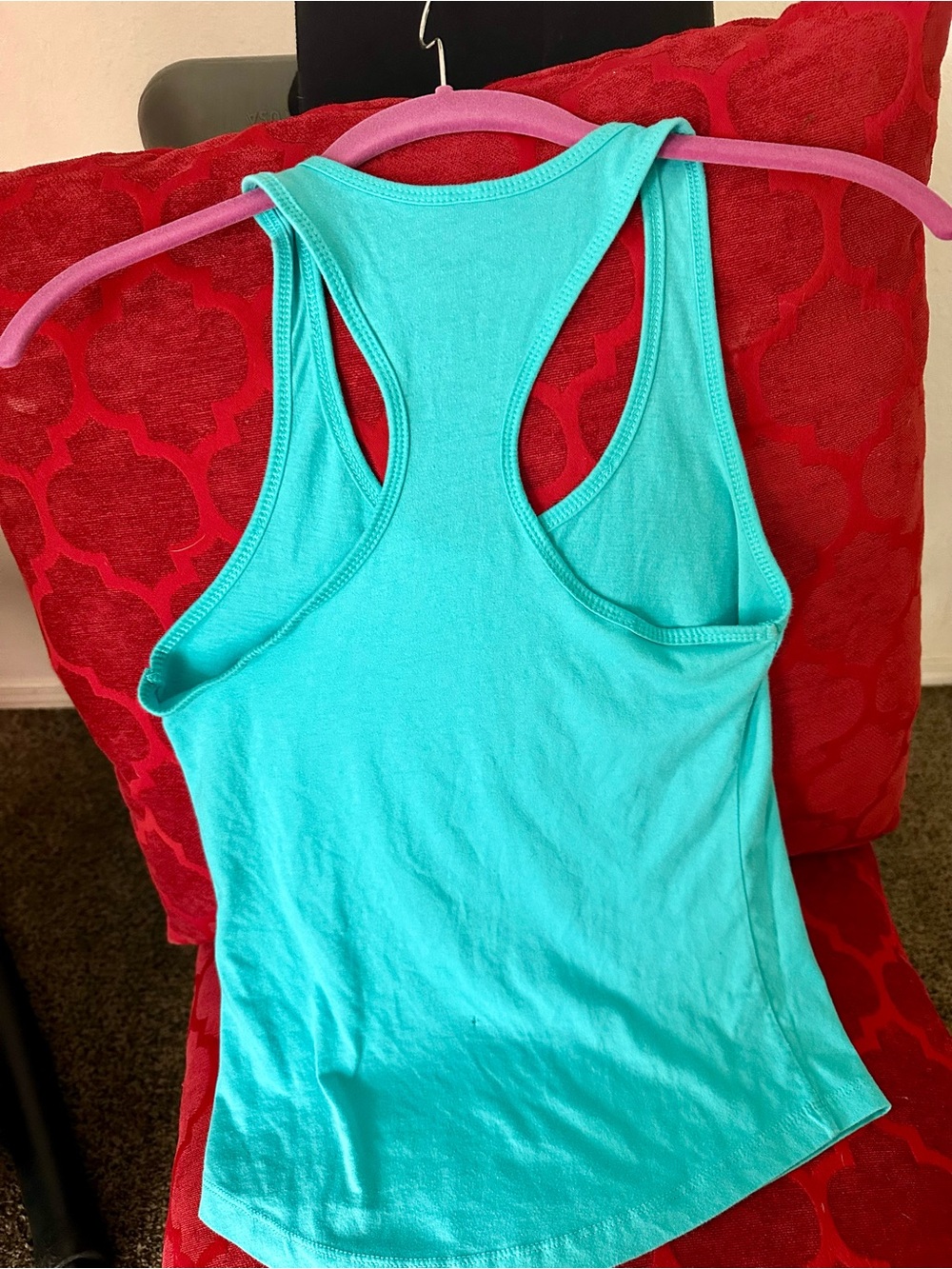 Grunt Style Turquoise Racerback Tank with Yellow & Purple Graphic - Picture 2 of 8